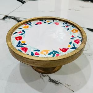 Support à gâteau en bois de manguier émaillé fait main de luxe pour la Saint-Valentin et Noël, directement de l'usine - Product Image 4