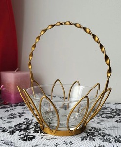 Metal And Silicone Bowl <b>Basket</b> For Gifting <b>Table</b> Centerpiece Serving Purpose And Festive And Party Gifting Purpose From India - Product Image 6