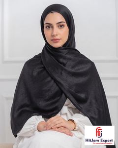 Luxury Chiffon Scarf Soft <b>Silk</b> Feel <b>Head</b> <b>Wrap</b> Shawl OEM ODM Private Label Customized Textile Manufacturer India - Product Image 2