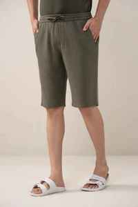 Wholesale Knitted Casual <b>Canvas</b> Breathable Eco-Friendly OEM Service Solid Color Custom Pattern <b>Plain</b> 100% Cotton Gym Shorts Men - Product Image 3