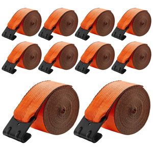 Set di 10 Cinghie per Verricello per Camion, 4 in x 30 ft, con Gancio Piatto, Resistenza alla Rottura 18000 Lbs, Accessori per il Controllo del Carico - Product Image 1