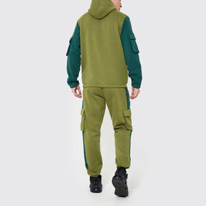 Ensemble de survêtement cargo personnalisé pour hommes, 2 pièces, sweat à capuche en polaire et pantalon de jogging, style tactique, techwear, streetwear, sportswear - Product Image 3