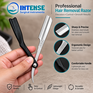 Professional Barber <b>Razor</b> <b>Set</b> with 3 Replacement Blades Stainless Steel Straight Edge Shaving <b>Razor</b> for Men Salon - Product Image 4