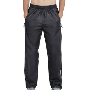 Pantalones Deportivos Negros para Hombre, de Poliéster/Nailon, con Cordón en la Cintura, Elásticos, Transpirables, Impermeables, Resistentes al Viento, Ligeros, Casuales, con Bolsillos Laterales - Product Image 1