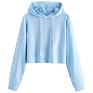 Sudaderas informales con estampado de logotipo personalizado para mujer, Top corto de manga larga, ropa de gimnasio, Sudadera con capucha, ropa de calle al por mayor personalizada OEM - Product Image 2