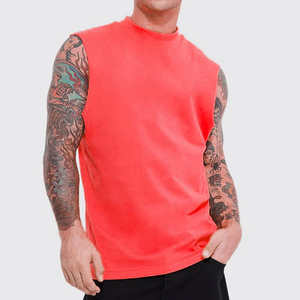 Washed Summer Sleeveless T-<b>shirt</b> Vest <b>Men's</b> Loose Trendy Retro Style Sleeve Outerwear Cotton <b>Men's</b> Tank Top Summer Sports 100% - Product Image 6