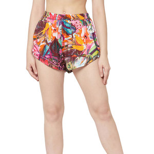 Shorts de Mujer con Estampado Floral, Cintura Alta Elástica, Tejido Transpirable, Estilo Casual, Corte Regular - Product Image 1