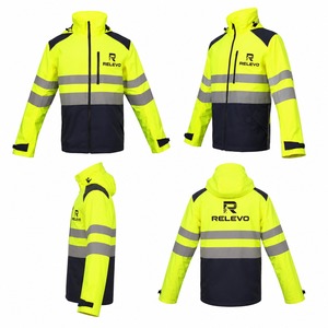 Veste de sécurité haute visibilité classe 2 imperméable et réfléchissante, jaune bleu marine - Product Image 3