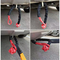 Kit de récupération tout-terrain pour camion 4x4 avec câble de treuil synthétique, manille souple et anneau de récupération, avec gaine de protection, direct usine