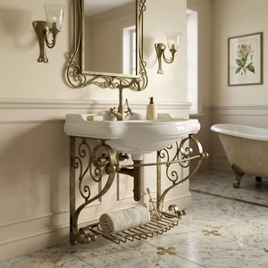 Soporte de lavabo de metal resistente para exteriores, de hierro forjado, personalizado, tradicional, para venta al por mayor - Product Image 3