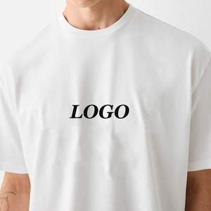 Men's <b>White</b> Cotton T-Shirt With Front Logo Print Casual O-Neck Short Sleeve Regular Fit Jersey Knitted Design - Product Image 5