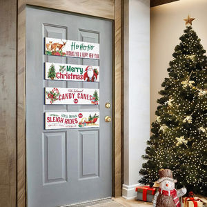 Nuevo colgante de pared de Navidad de 4 piezas de madera estilo moderno hecho a mano personalizable Color y tamaño decoración interior/exterior - Product Image 1