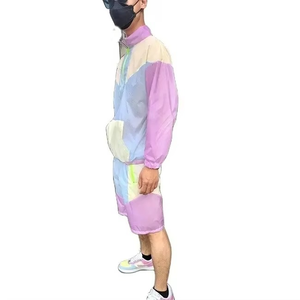 Custom Windbreaker Tracksuit Set Solid Pattern Breathable Nylon Polyester Winter Season EcoFriendly Garment Dyed Screen Printing - Product Image 4