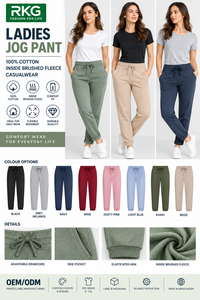 Pantalon de jogging taille haute élastique anti-plis en tissu éponge pour femme, fabrication ODM - Product Image 2