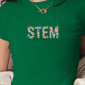 เสื้อยืดแขนสั้นพิมพ์ลายทรงเข้ารูป Y2K สำหรับผู้หญิง-แฟชั่น STEM - Product Image 2