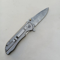 Burraq DIY El Yapımı Endüstriyel Kalite Şam Çelik Çok Fonksiyonlu Sürgülü Açılır Düz Arka Cep Bıçağı Ahşap Saplı OEM