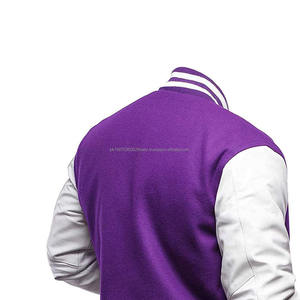 Chaqueta de béisbol universitaria para hombre con diseño de logotipo personalizado hecho en fábrica para hombre, chaquetas universitarias de cuerpo de lana con mangas de cuero - Product Image 5
