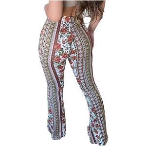 Pantalones de Mujer Estilo Bohemio Vintage con Estampado Floral, Corte Ajustado, Cintura Alta, Estilo Campana, Moda Y2K - Product Image 3