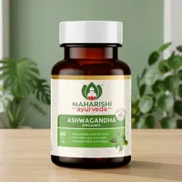 Comprimés d'Ashwagandha 100% Pure, Meilleures Ventes, Améliorent l'Immunité, 60 Comprimés, Complément Ayurvédique Maharshi pour le Bien-être Quotidien