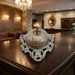 Campana de Recepción de Latón Dorado, Campana de Llamada Ornamentada para Hotel, Restaurante, Spa y Recepción, Decorativa, Vintage, para Oficina - Product Image 6