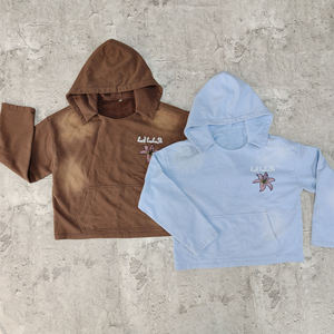 Sweat-shirt à capuche vintage marron délavé pour homme, imprimé floral lys, dégradé de couleurs, style streetwear - Product Image 5