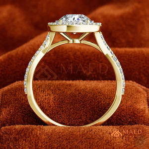 Round Cut Moissanite Halo Ring Gold Engagement Ring Women Bridal Anniversary Jewelry <b>Gift</b> USA Elegant Style - Product Image 3