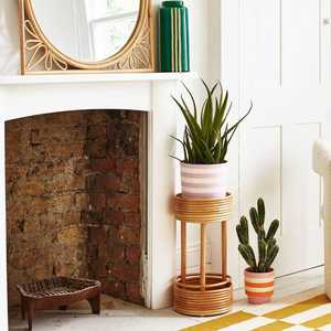 Support de fleurs artificielles en bambou minimaliste, design circulaire, écologique, pour plantes d'intérieur, finition naturelle - Product Image 5