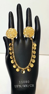 Anillos de dedo chapados en oro de 24 quilates con los últimos diseños árabes de moda. - Product Image 6