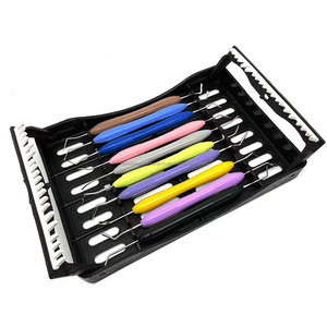 WORLD PRECISION SURGICAL Juego de 10 Instrumentos Dentales para Resina Compuesta con Mango de Silicona, Agarre Ergonómico, Múltiples Colores - Product Image 3