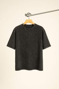 T-shirt Homme Oversize Marron 100% Coton Manches Courtes Col Rond Décontracté Sergé Tricoté Uni Respirant - Product Image 4