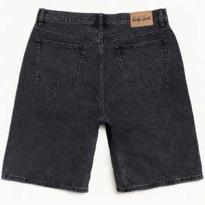 Shorts en jean noir pour homme, coupe ample, style streetwear, décontracté, en coton délavé, hip-hop, été, grandes tailles - Product Image 3
