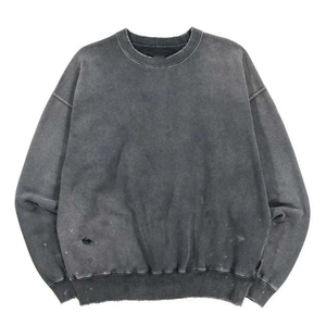เสื้อฮู้ดดี้ผู้ชายแฟชั่นสั่งทำพิเศษ 380GSM ล้างสีแบบแอซิดวินเทจ คอกลม คุณภาพสูง ผ้าฝ้าย 100% เสื้อสเวตเชิ้ตแบบพื้นฐาน ขายส่ง - Product Image 6