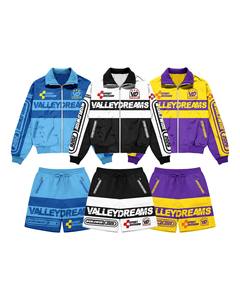 Custom Jogging <b>Suits</b> Logo Printing Embroidery Zip up Sweatpants and Hoodie Set Windbreaker Nylon Tracksuit Low MOQ - Product Image 1