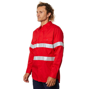 Custom Logo 7oz Soft <b>Flame</b> Resistant Work <b>Shirts</b> Long Sleeve Industrial Work Uniform for Fire Protection Customizable Logo FR - Product Image 2
