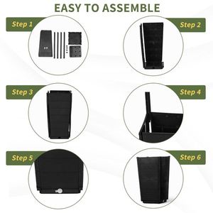 Juego de 2 Macetas Altas de Plástico Resistentes para Exteriores, Macetas Grandes con Orificios de Drenaje para Porche, Entrada, Patio y Jardín - Product Image 3