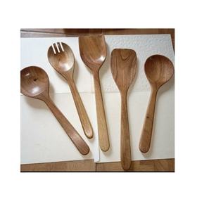 Cuchara para servir de madera Natural, accesorios de cocina, mango largo, para ensalada, tenedor - Product Image 1