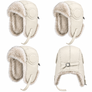 Gorro de esquí de invierno color crema, resistente al viento, cálido, con protección para los oídos, para adultos, uso en exteriores - Product Image 2