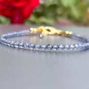 Pulsera de Iolita con Cuentas Delicadas de Plata de Ley 925, Cristal Natural Morado, Hecha a Mano, Regalo de Aniversario de Lujo para Mujer - Product Image 2