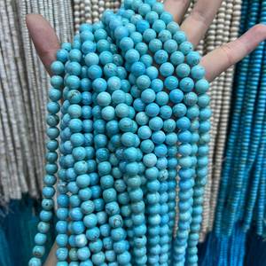 Cuentas redondas de turquesa azul, piedras preciosas de energía curativa, cuentas sueltas para pulsera, collar, fabricación de joyería DIY, opciones de lote al por mayor - Product Image 3