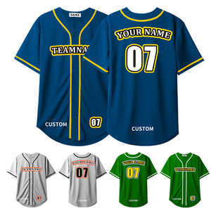 CUICHANG Wholesale Workout Clothing Lightweight 100% Cotton <b>Custom</b> 3D Printing Sports Pullover Baseball Jersey <b>Softball</b> Wear - Product Image 5