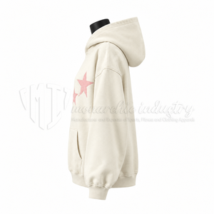 เสื้อฮู้ดผู้หญิงแบบสั่งทำพิเศษ ปักลายดาวสีชมพู ทรงโอเวอร์ไซส์ สวมใส่สบาย สไตล์สตรีทแวร์ ผ้าฟลีซ - Product Image 5