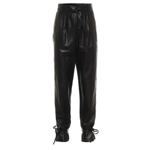 Jupe décontractée pour femmes en cuir véritable, idéale pour les soirées, avec taille élastique, poches et design plissé - Product Image 6