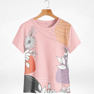 T-shirt de sublimation pour femmes, haute durabilité, pour entraînement sportif et fitness, prix de gros, tendance. - Product Image 2