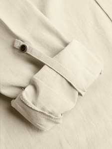 Stand-<b>up</b> Collar Casual Shirt-Breathable Linen/Cotton Fabric Sophisticated Mature Look - Product Image 4