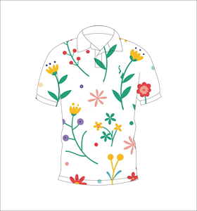 Polo pour homme à imprimé floral, décontracté, à manches courtes, respirant, tendance, pour le golf - Product Image 1