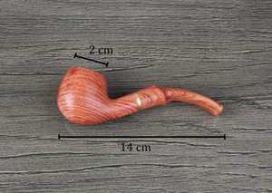 Pipe à fumer en bois, type courbé, pipe à tabac traditionnelle, finition laquée, bois rouge, écologique, durable, pour les voyages - Product Image 5