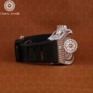 Reloj Mecánico Rectangular de Acero Inoxidable de Lujo Charm_Jewells, 43 mm, Analógico, Cristal de Zafiro, Correa de Goma, Moda Masculina - Product Image 2