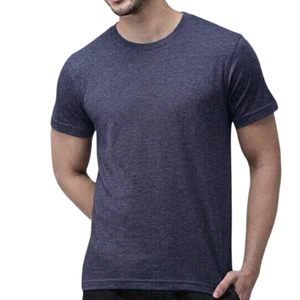 New <b>Design</b> Men Polyester/Cotton Anti-Wrinkle Knitted Short Sleeve T-Shirt Custom Front Print Solid High Quality Eco-Friendly - Product Image 6