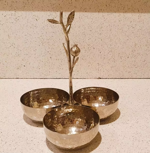 Bol de service alimentaire au design moderne, compatible lave-vaisselle, en acier inoxydable avec bande en cuir marron, poli - Product Image 4