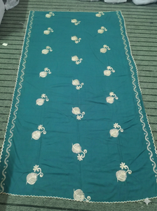 Tissu en voile 100 % coton en gros, 5 yards, dentelle brodée florale africaine avec strass, châle respirant pour femme, écologique, ODM - Product Image 2